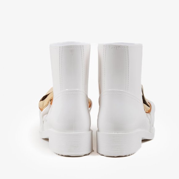 JW Anderson White Rubber Chain Embellished Ankle Boots - Picture 3 of 10